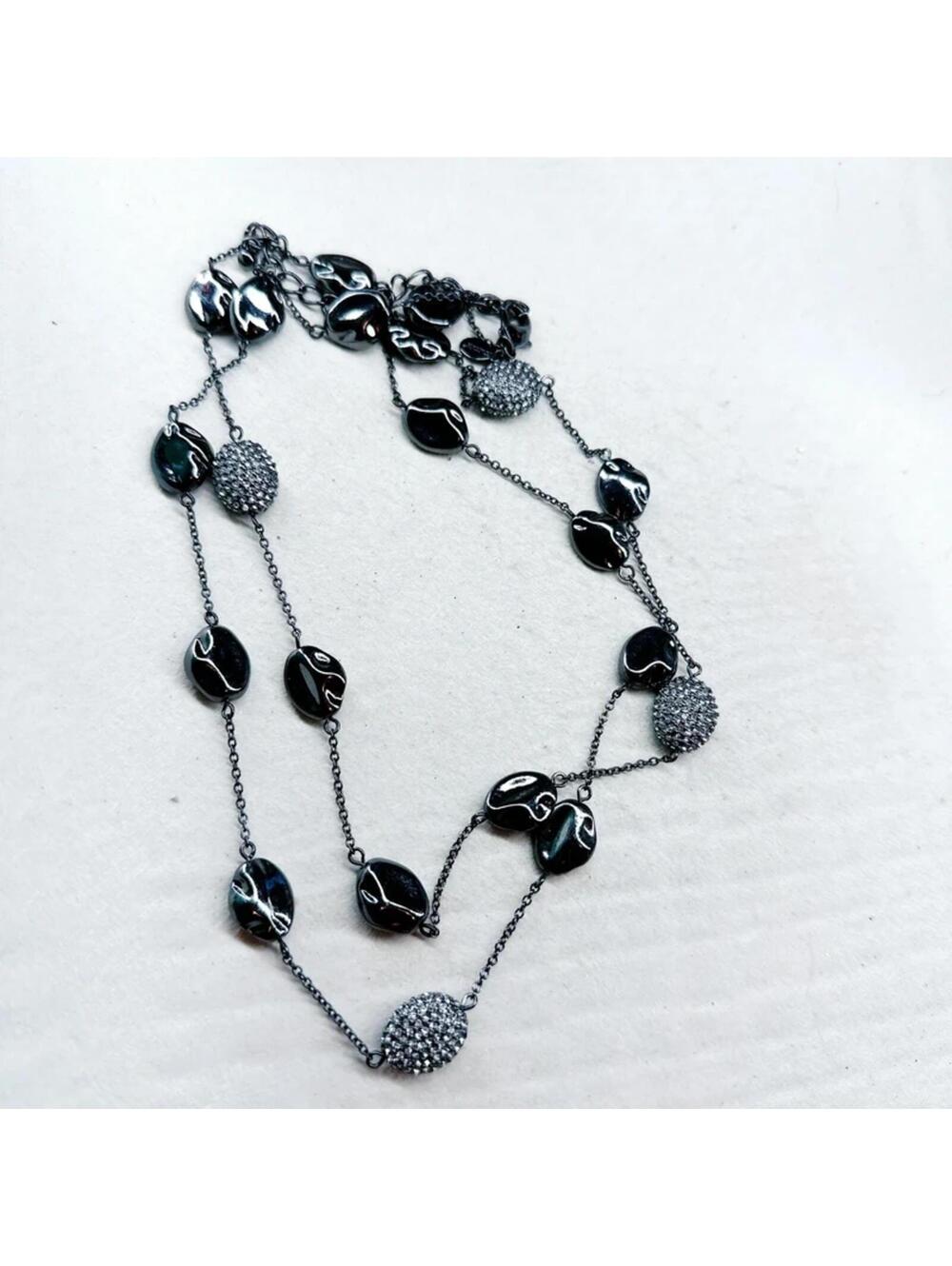 5271gc. Chico’s Gunmetal Bling Necklace